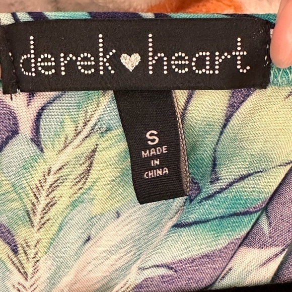 Derek Heart Halter Top Tropical Green Small Vacation Resort Beachy Hawaiian Boho - Picture 5 of 6